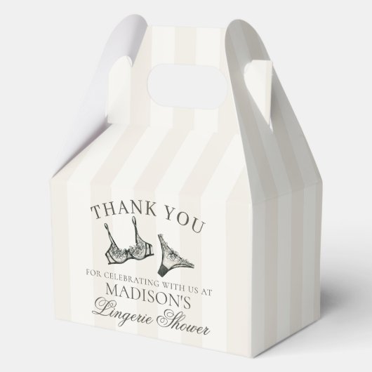 Black Lingerie Shower Bachelorette Party Gable Bedankdoosjes (Achterkant)