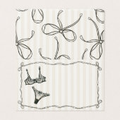 Black Lingerie Shower Bow Place Card Table Decor Kaart (Buitenkant ongevouwen)