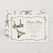 Black Lingerie Shower Panties Please Invite Insert Informatiekaartje (Voorkant / Achterkant)