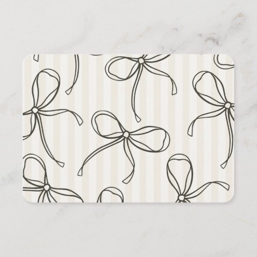 Black Lingerie Sizes Shower Invitation Insert Informatiekaartje (Achterkant)