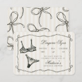 Black Lingerie Sizes Shower Invitation Insert Informatiekaartje (Voorkant / Achterkant)