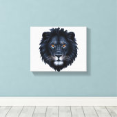 Black Lion Face Canvas Afdruk (Insitu (Houten vloer))