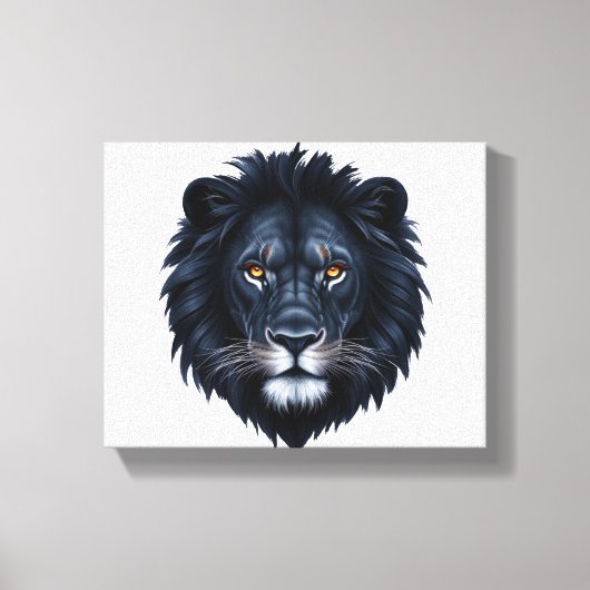 Black Lion Face Canvas Afdruk (Voorkant)