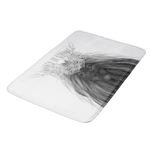 Black Lion met Antlers Crown en Monogram Badmat (Gekanteld)