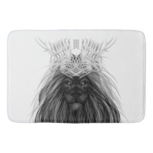 Black Lion met Antlers Crown en Monogram Badmat