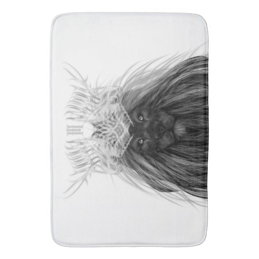 Black Lion met Antlers Crown en Monogram Badmat (Voorkant Verticaal)