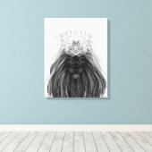 Black Lion met Antlers Crown en Monogram Canvas Afdruk (Insitu (Houten vloer))