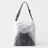 Black Lion met Antlers Crown en Monogram Crossbody Tas (Achterkant)