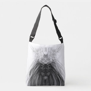 Black Lion met Antlers Crown en Monogram Crossbody Tas