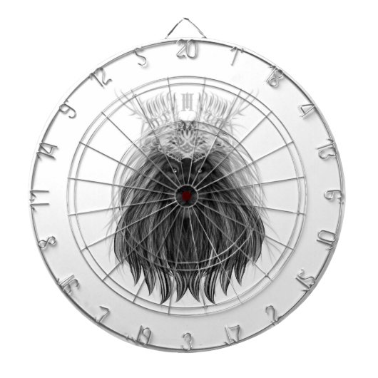 Black Lion met Antlers Crown en Monogram Dartbord (Voorkant)