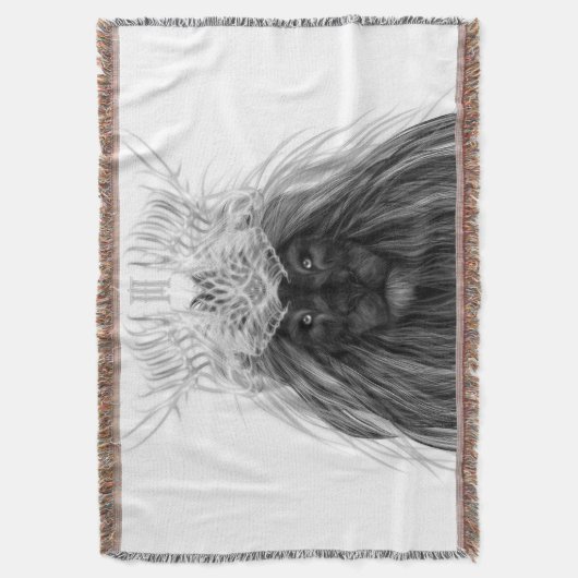 Black Lion met Antlers Crown en Monogram Deken (Voorkant Verticaal)