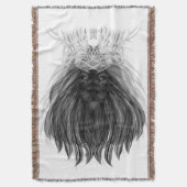 Black Lion met Antlers Crown en Monogram Deken (Voorkant Verticaal)