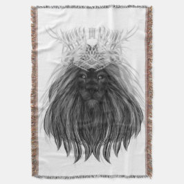 Black Lion met Antlers Crown en Monogram Deken