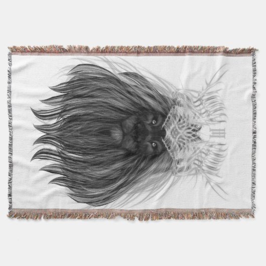 Black Lion met Antlers Crown en Monogram Deken (Voorkant)