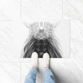 Black Lion met Antlers Crown en Monogram Deurmat