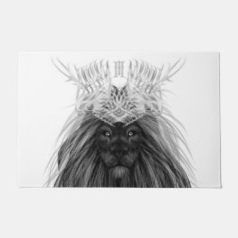 Black Lion met Antlers Crown en Monogram Deurmat