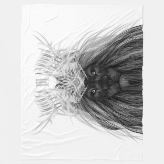 Black Lion met Antlers Crown en Monogram Fleece Deken (Voorkant)