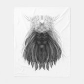 Black Lion met Antlers Crown en Monogram Fleece Deken (Voorkant)