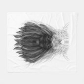 Black Lion met Antlers Crown en Monogram Fleece Deken (Voorkant (Horizontaal))
