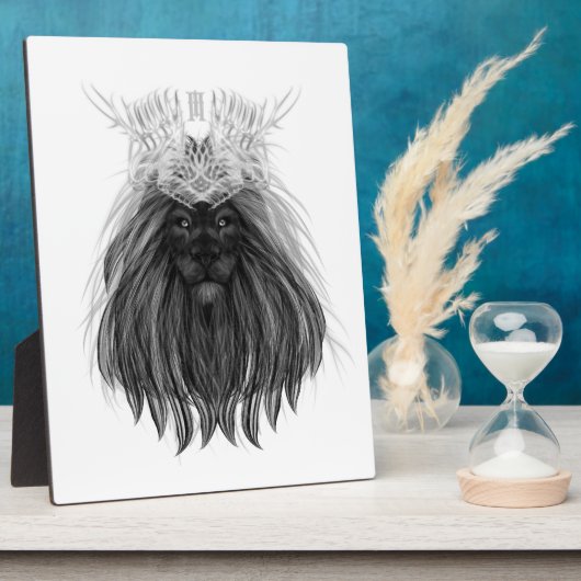 Black Lion met Antlers Crown en Monogram Fotoplaat (Zijkant)