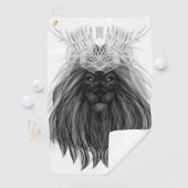 Black Lion met Antlers Crown en Monogram Golfhanddoek (Insitu)