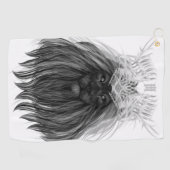 Black Lion met Antlers Crown en Monogram Golfhanddoek (Horizontaal)