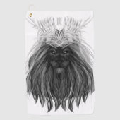 Black Lion met Antlers Crown en Monogram Golfhanddoek (Voorkant)