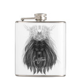 Black Lion met Antlers Crown en Monogram Heupfles (Voorkant)