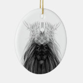 Black Lion met Antlers Crown en Monogram Keramisch Ornament (Rechts)