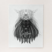 Black Lion met Antlers Crown en Monogram Legpuzzel (Verticaal)