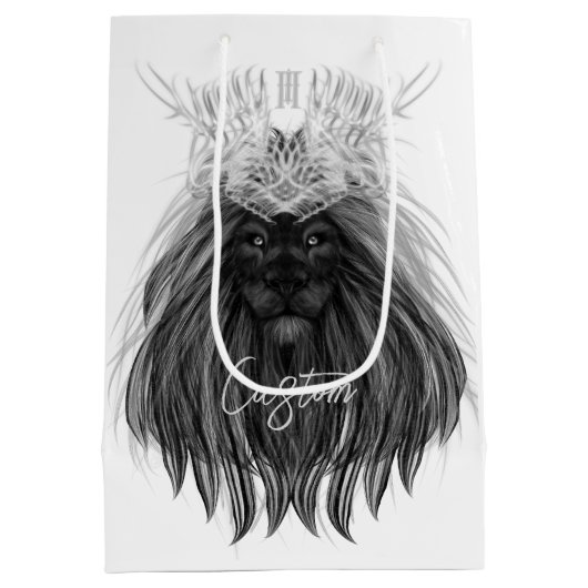 Black Lion met Antlers Crown en Monogram Medium Cadeauzakje (Achterkant)