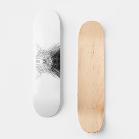 Black Lion met Antlers Crown en Monogram Persoonlijk Skateboard (Voorkant)