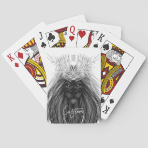 Black Lion met Antlers Crown en Monogram Pokerkaarten