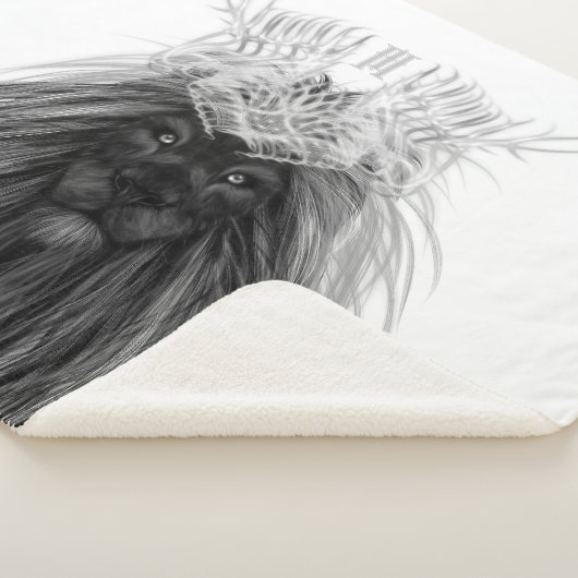 Black Lion met Antlers Crown en Monogram Sherpa Deken (3/4)
