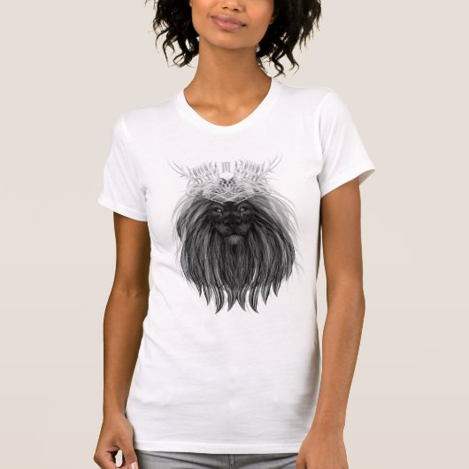 Black Lion met Antlers Crown en Monogram T-shirt (Voorkant)