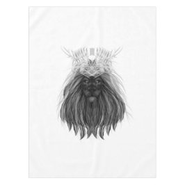 Black Lion met Antlers Crown en Monogram Tafelkleed