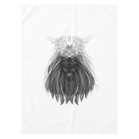 Black Lion met Antlers Crown en Monogram Tafelkleed (Voorkant)