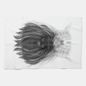 Black Lion met Antlers Crown en Monogram Theedoek (Horizontaal)