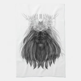Black Lion met Antlers Crown en Monogram Theedoek