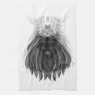 Black Lion met Antlers Crown en Monogram Theedoek