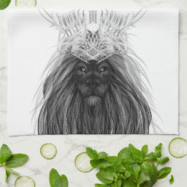 Black Lion met Antlers Crown en Monogram Theedoek