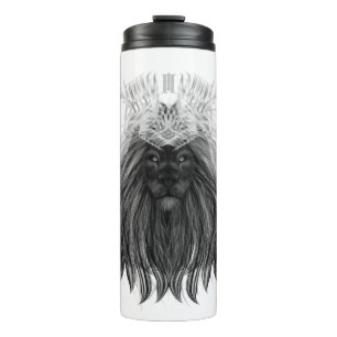 Black Lion met Antlers Crown en Monogram Thermosbeker