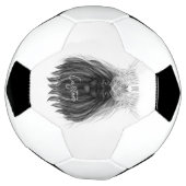 Black Lion met Antlers Crown en Monogram Voetbal (Gedraaid)