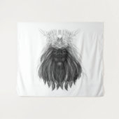 Black Lion met Antlers Crown en Monogram Wandkleed (Voorkant (horizontaal))