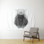 Black Lion met Antlers Crown en Monogram Wandkleed (In Situ (horizontaal))