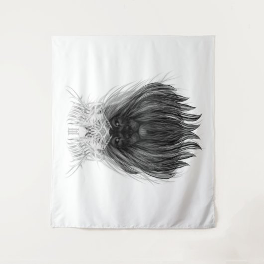 Black Lion met Antlers Crown en Monogram Wandkleed (Voorkant)