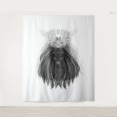 Black Lion met Antlers Crown en Monogram Wandkleed (Voorkant)