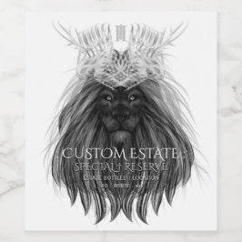 Black Lion met Antlers Crown en Monogram Wijn Etiket