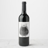 Black Lion met Antlers Crown en Monogram Wijn Etiket (Voorkant)