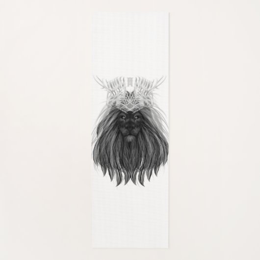Black Lion met Antlers Crown en Monogram Yogamat (Voorkant)